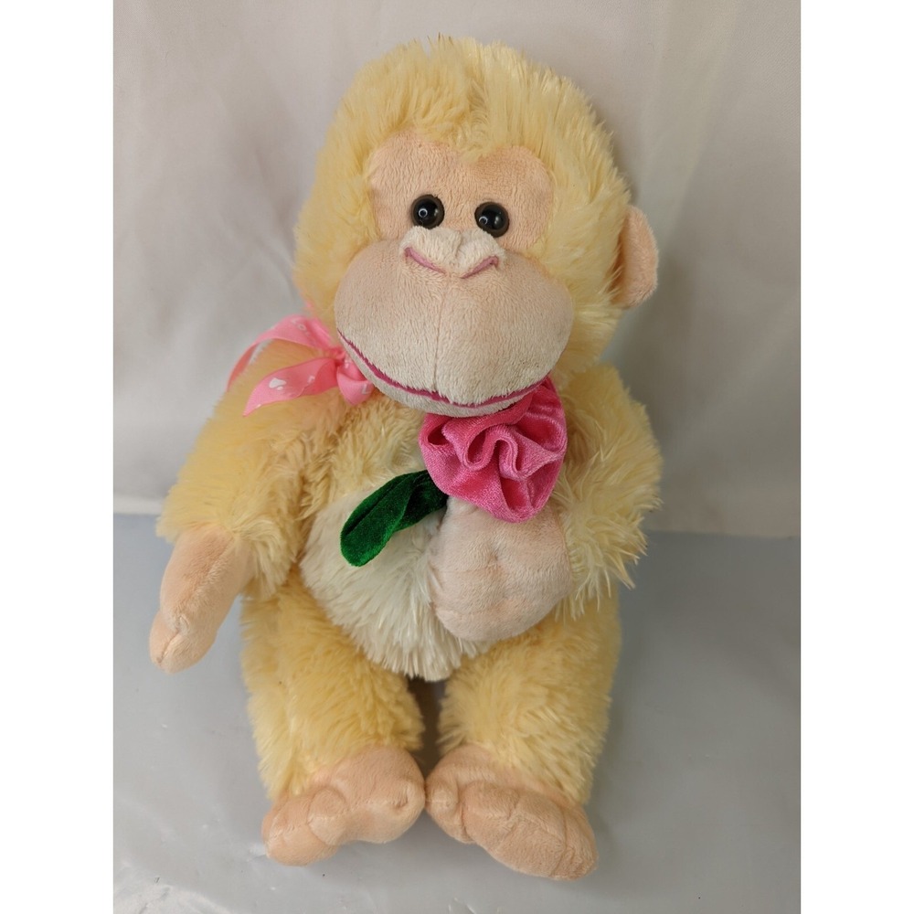 Gorilla Plush 12 Inch Tan Red Rose Inter American Products 2010 Stuffed Animal